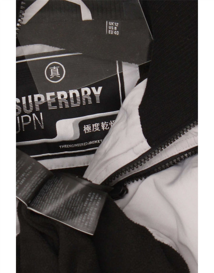Damska kurtka przeciwdeszczowa z kapturem Superdry UK 12, średni szary poliester