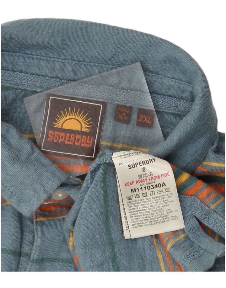 Męska koszulka polo Superdry 2XL, bawełniana w niebieskie paski
