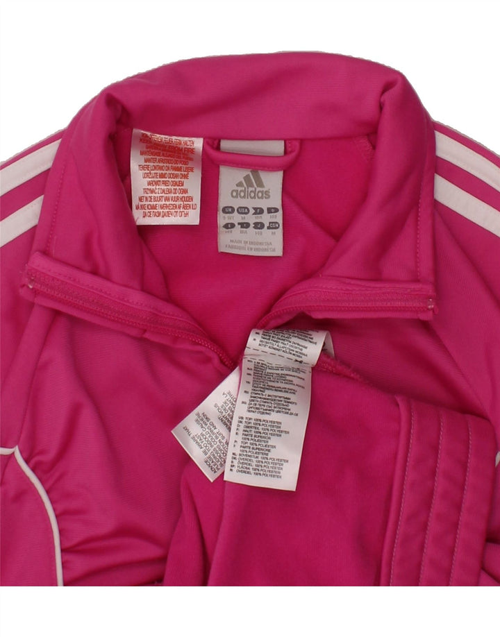 ADIDAS Girls Tracksuit Top Jacket 9-10 Years Pink Polyester Vintage Adidas and Second-Hand Adidas from Messina Hembry 