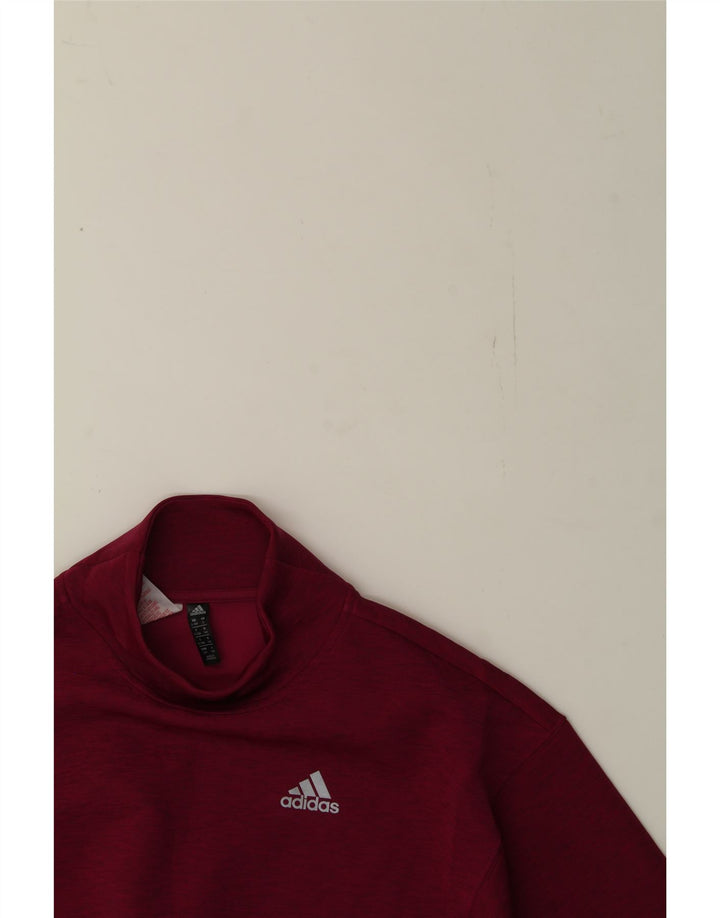 ADIDAS Girls Sweatshirt Jumper 9-10 Years Burgundy Polyester Vintage Adidas and Second-Hand Adidas from Messina Hembry 