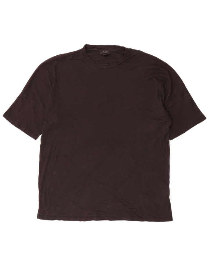 Cos Męski T-shirt Top Średni Czarny Bawełniany