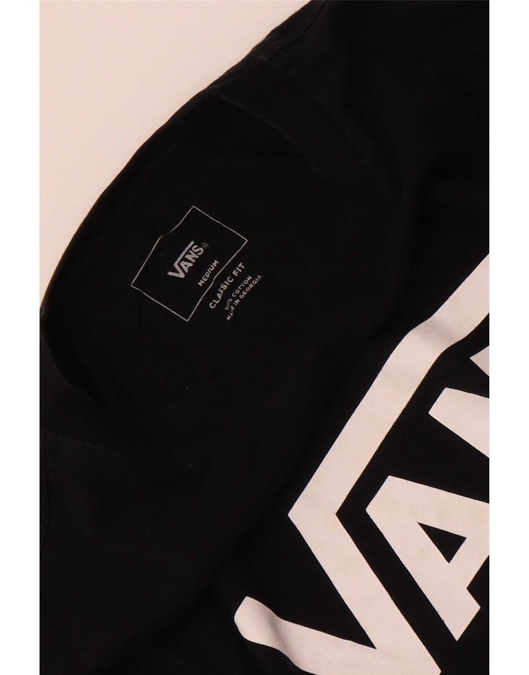 Męski top Vans o klasycznym kroju z grafiką, długim rękawem, średnio czarny, bawełniany