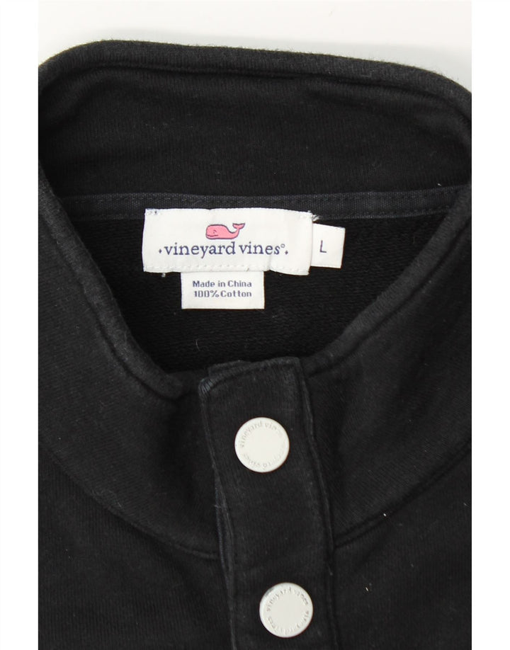 Męska bluza z kapturem i dekoltem w kształcie Vineyard Vines, duża, czarna, bawełniana