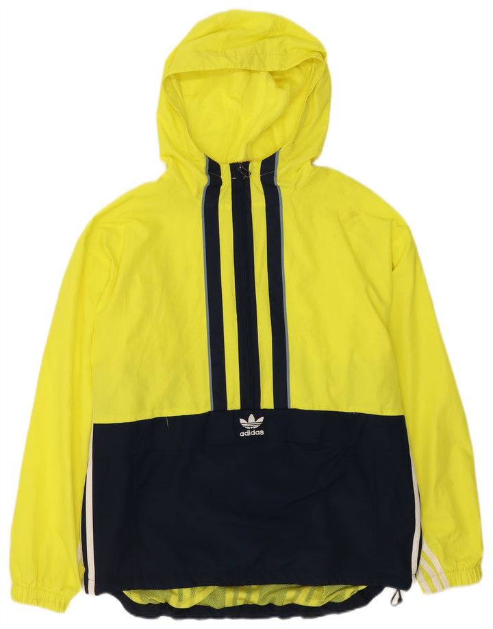 Męska kurtka przeciwdeszczowa Adidas z kapturem i kapturem UK 36 Mały żółty blok kolorów