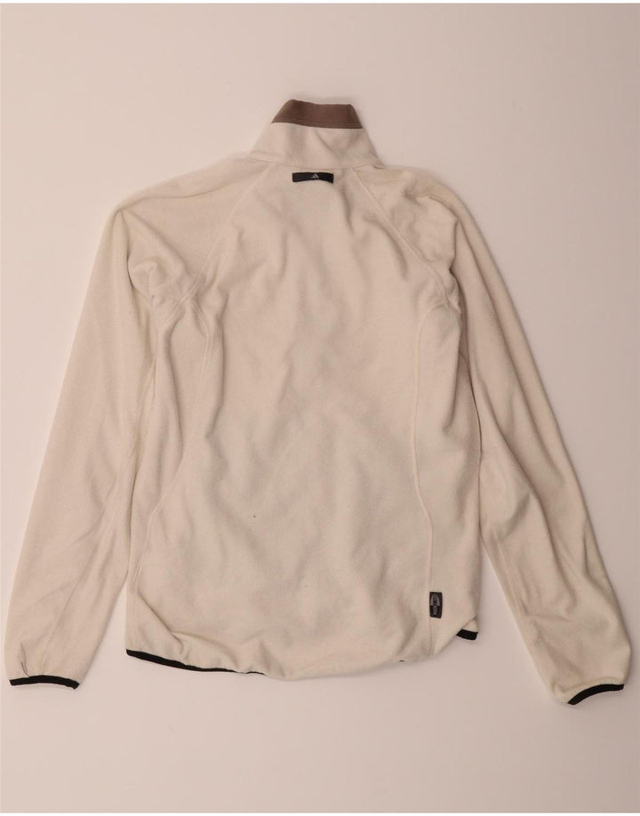 ADIDAS Womens Climawarm Fleece Jacket UK 14 Medium Off White Polyester Vintage Adidas and Second-Hand Adidas from Messina Hembry 