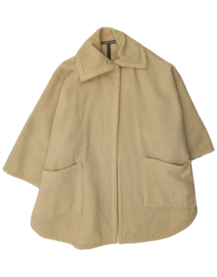 Vintage damski płaszcz oversize IT 44 średniej beżowej wełny