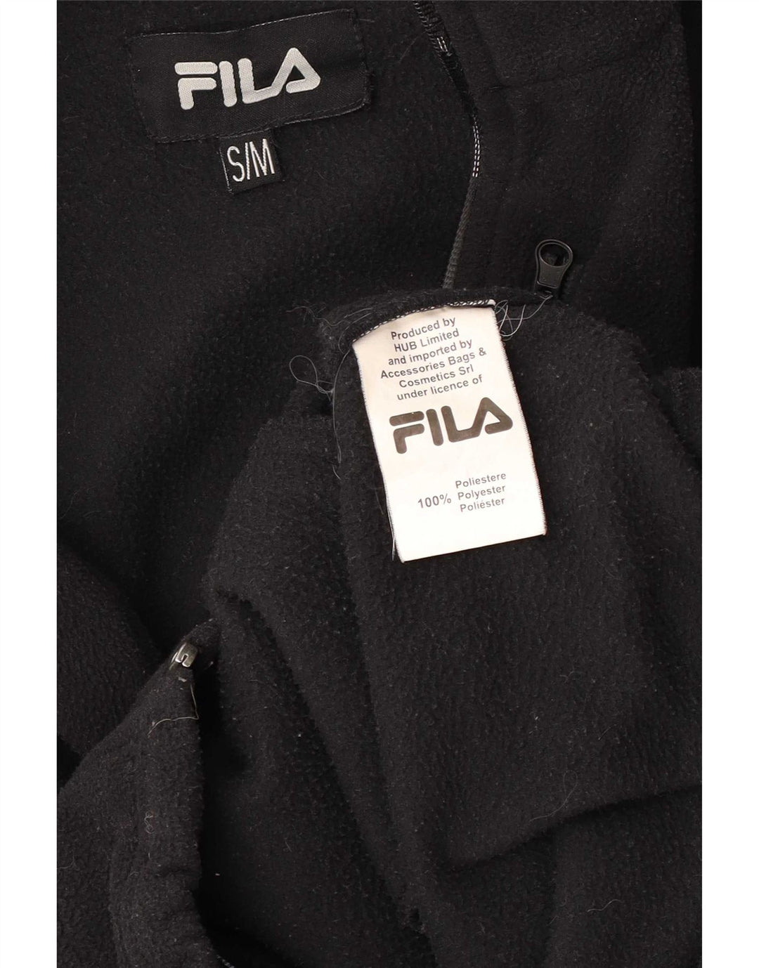 Męska kurtka polarowa Fila Liner UK 36, mała, czarna, poliester