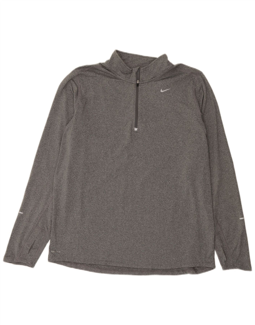 Męska koszulka Nike Dri Fit z zamkiem błyskawicznym i długim rękawem XL, szary, nakrapiany poliester