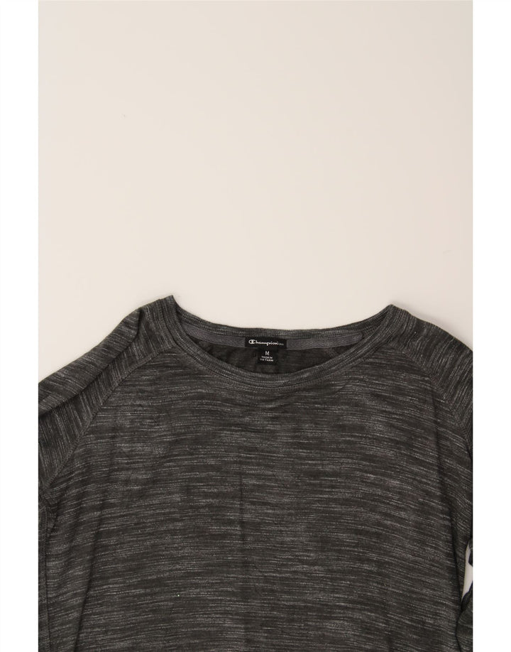 CHAMPION Womens Top Long Sleeve UK 14 Medium Grey Flecked Rayon Vintage Champion and Second-Hand Champion from Messina Hembry 