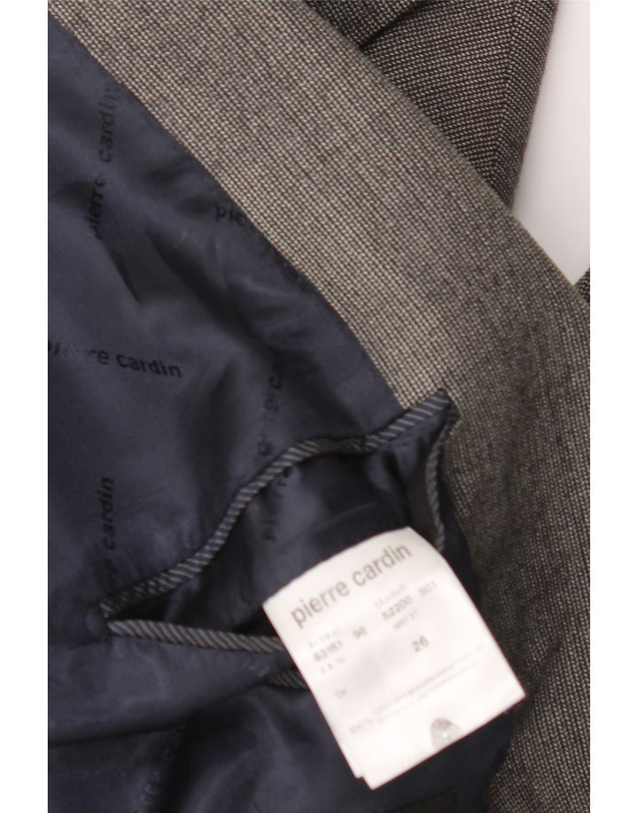 PIERRE CARDIN Męska marynarka zapinana na 2 guziki UK 40, duża, szara, dziewicza wełna