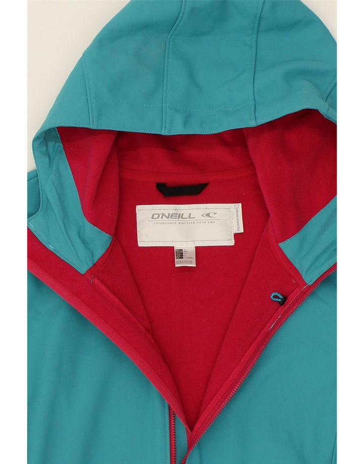 O'NEILL Womens Hooded Rain Jacket UK 12 Medium Blue Polyester Vintage O'Neill and Second-Hand O'Neill from Messina Hembry 
