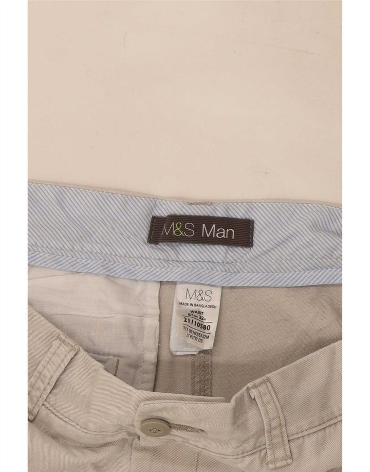 Marks & Spencer Męskie spodenki Chino Medium W32 Beżowa bawełna