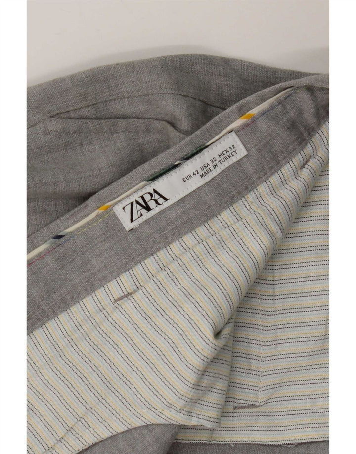 Męskie spodnie garniturowe Zara EU 42 Large W32 L28 Szare