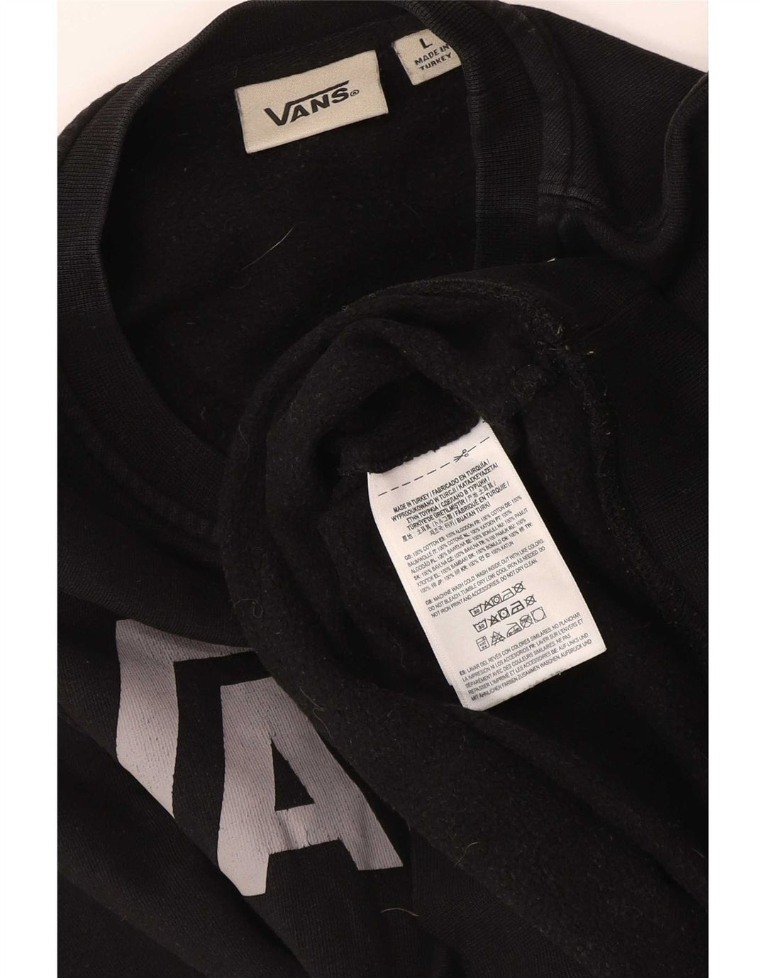 Chłopięca bluza z grafiką Vans, 12-13 lat, duża, czarna, bawełniana