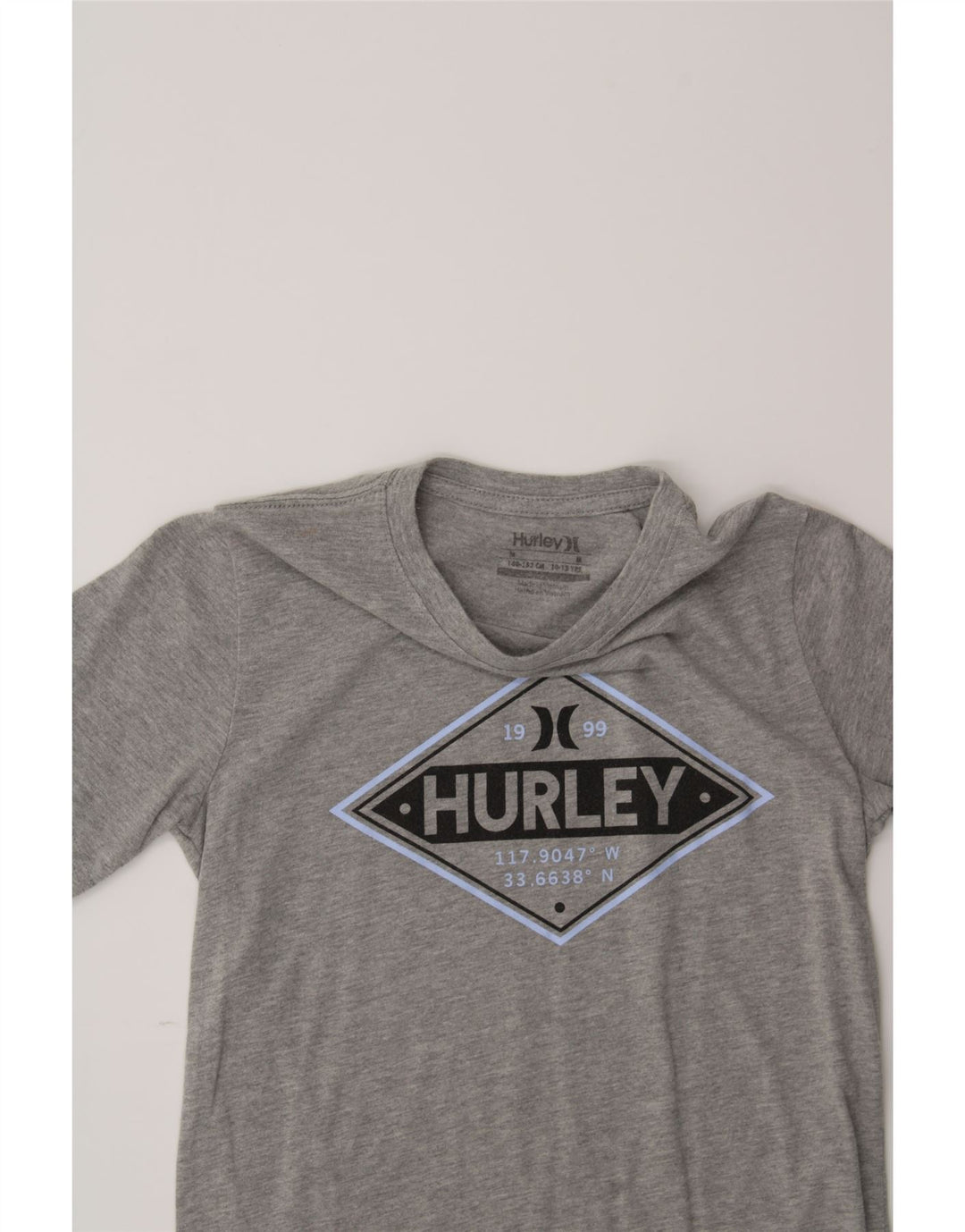 HURLEY Boys Graphic T-Shirt Top 10-11 Years Medium Grey Vintage Hurley and Second-Hand Hurley from Messina Hembry 