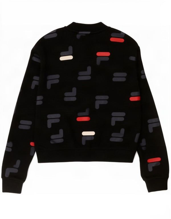 Bluza damska Fila Crop Graphic Oversize Sweter UK 10 Small Black