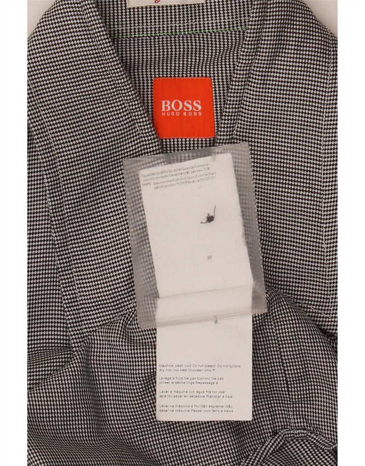 Koszula męska Hugo Boss, mała, szara, bawełniana w prążki