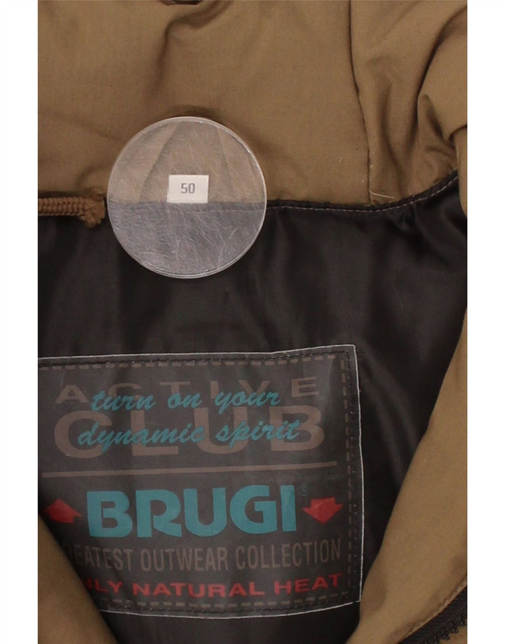 BRUGI Mens Windbreaker Coat IT 50 Large Brown Polyester Vintage Brugi and Second-Hand Brugi from Messina Hembry 