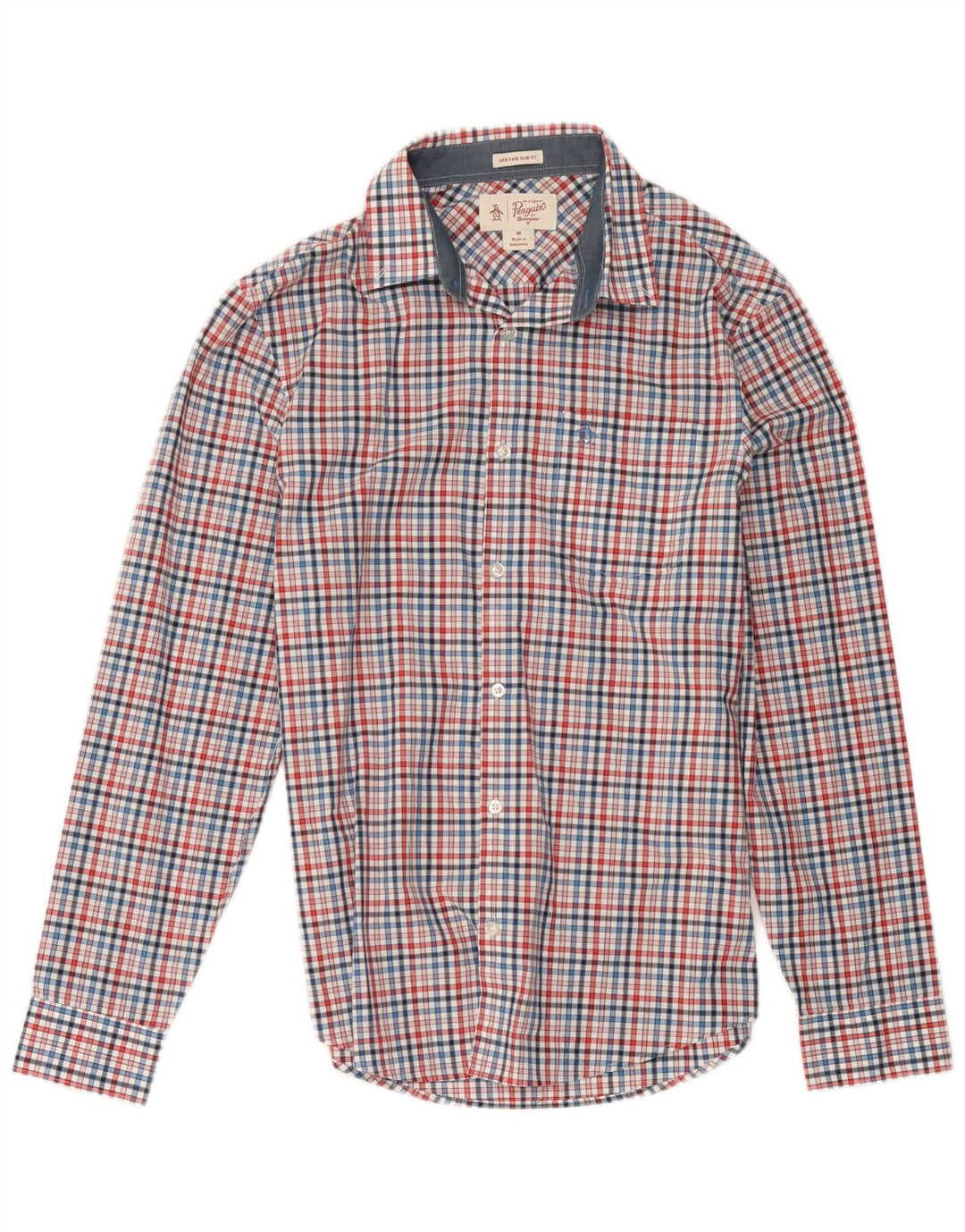 Koszula męska Penguin Heritage Slim Fit, średnia, wielobarwna, bawełniana krata