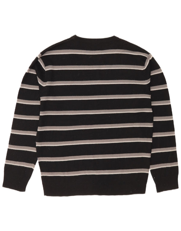 Męski sweter Pierre Cardin z okrągłym dekoltem, duży, akrylowy w czarne paski
