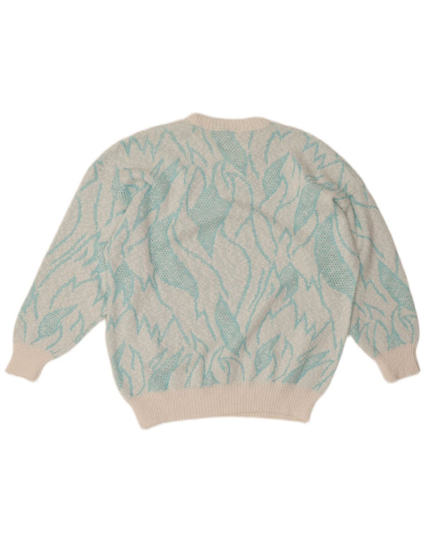 Damski sweter z okrągłym dekoltem VINTAGE IT 50 XL w kolorze turkusowym