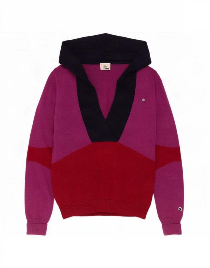 Damski sweter Lacoste z dekoltem w kształcie litery V, rozmiar 40, średni, wielobarwny