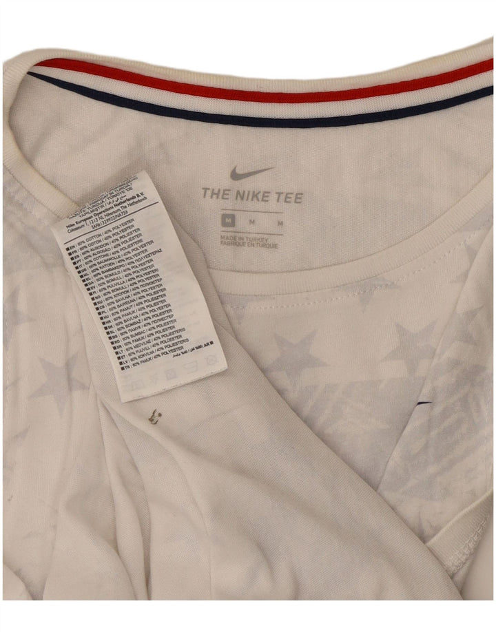 Damska kamizelka z grafiką Nike, UK 12, średnia biała bawełna