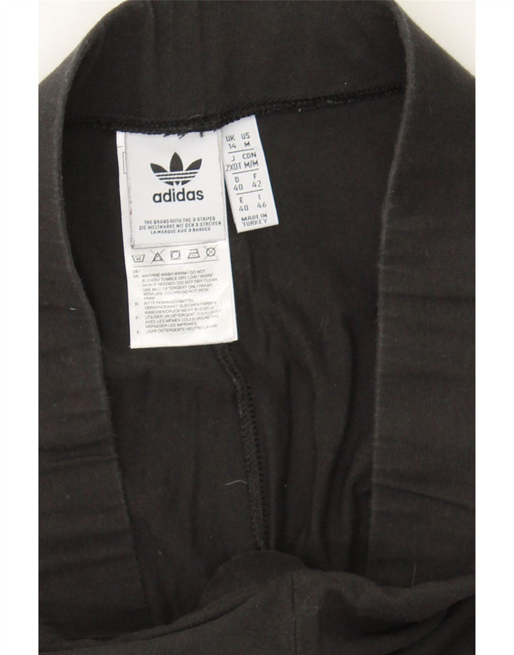 ADIDAS Womens Leggings UK 14 Medium Black Cotton Vintage Adidas and Second-Hand Adidas from Messina Hembry 