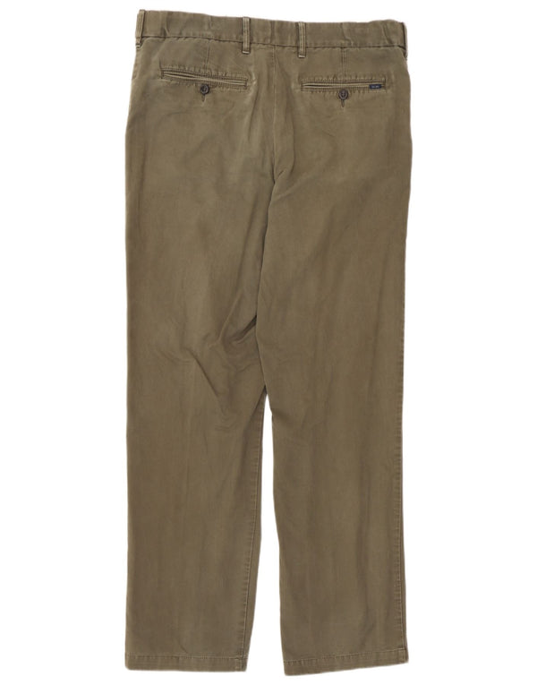 Męskie spodnie chino o regularnym kroju Marks & Spencer W34 L31, bawełna khaki