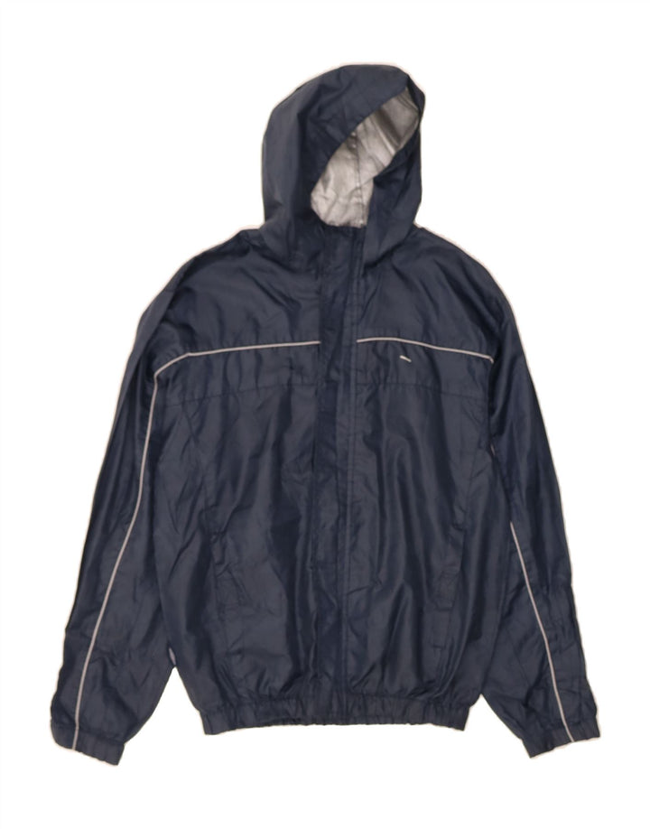 UMBRO Boys Hooded Rain Jacket 10-11 Years Medium  Navy Blue Polyester Vintage Umbro and Second-Hand Umbro from Messina Hembry 