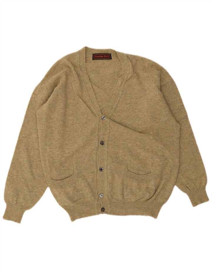 Vintage męski sweter rozpinany XL, zielona wełna