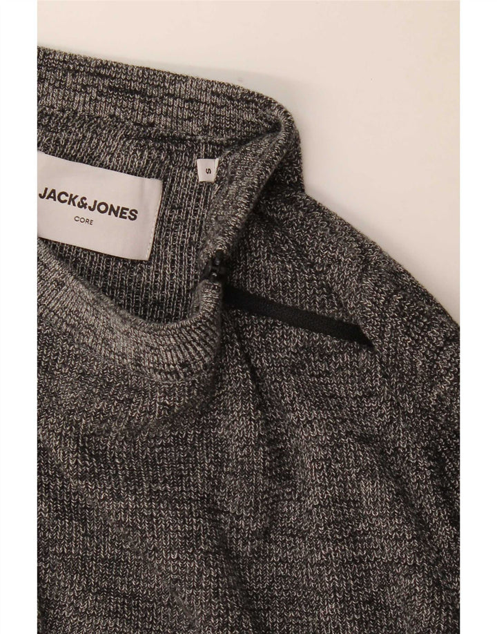Męski sweter Jack & Jones o regularnym kroju, zapinany na zamek, mały, szary, nakrapiany