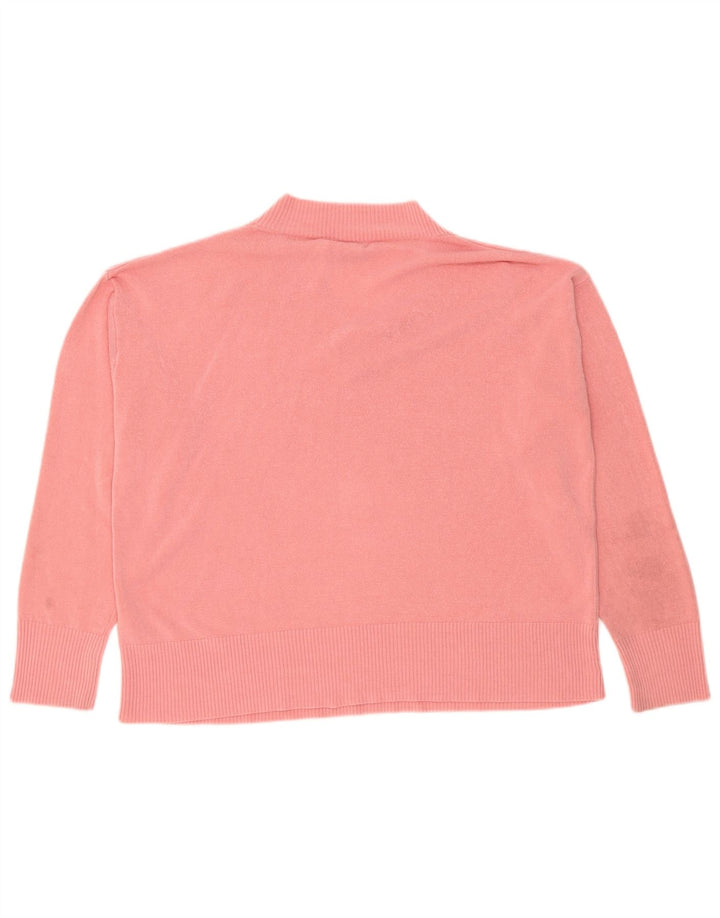 Marks & Spencer Damski sweter oversize z dekoltem w kształcie litery V, UK 16, duży różowy