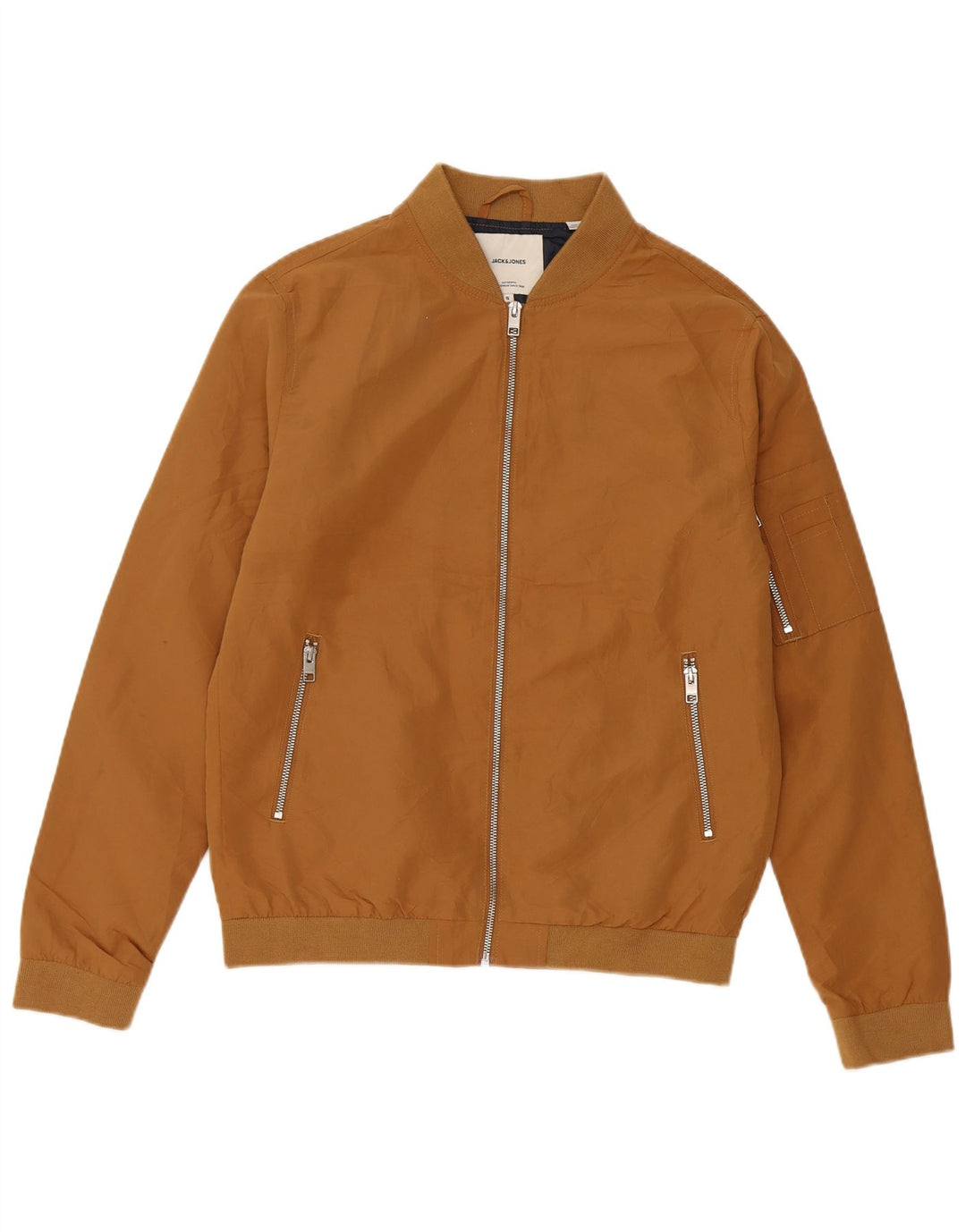 Męska kurtka bomberka Jack & Jones UK 36, mała, brązowa, poliester