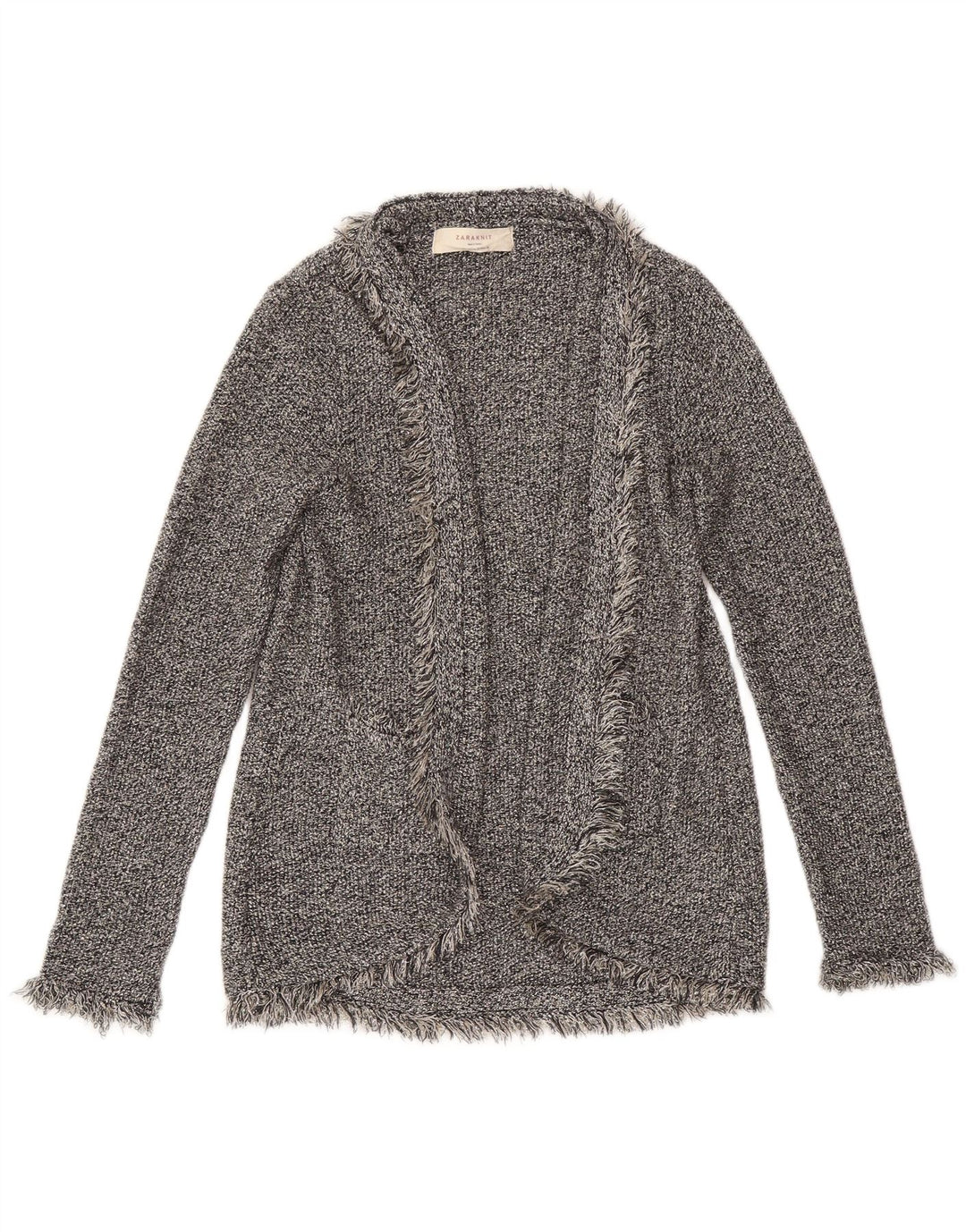 Damski sweter rozpinany ZARA UK 12 Średni szary, nakrapiany wiskoza