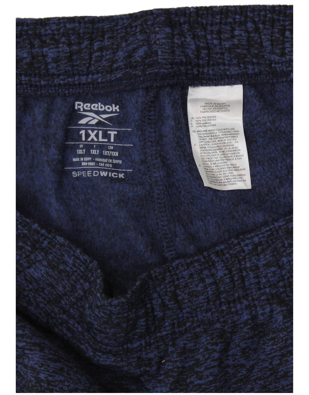 Damskie spodnie dresowe REEBOK UK 18 XL, granatowe, poliestrowe plamki