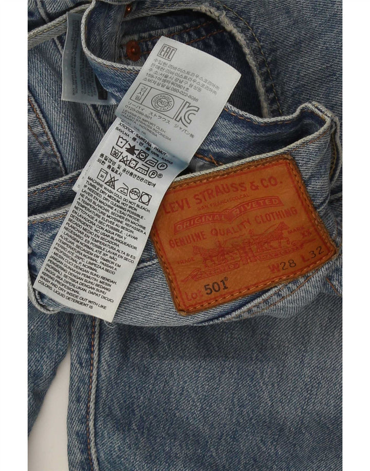 Damskie dżinsy Levi's 501 Straight W28 L27 Niebieskie bawełniane
