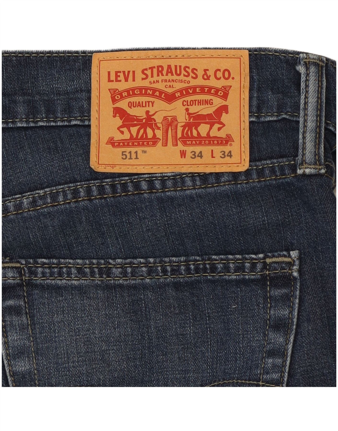 Męskie jeansy LEVI'S 511 Slim W34 L28 Niebieska bawełna