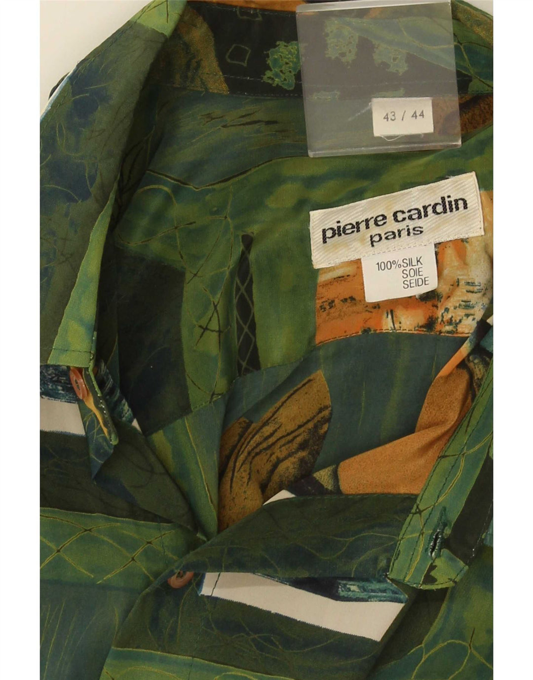 Koszula męska Pierre Cardin w abstrakcyjny wzór, rozmiar 43/44, duża, wielokolorowa