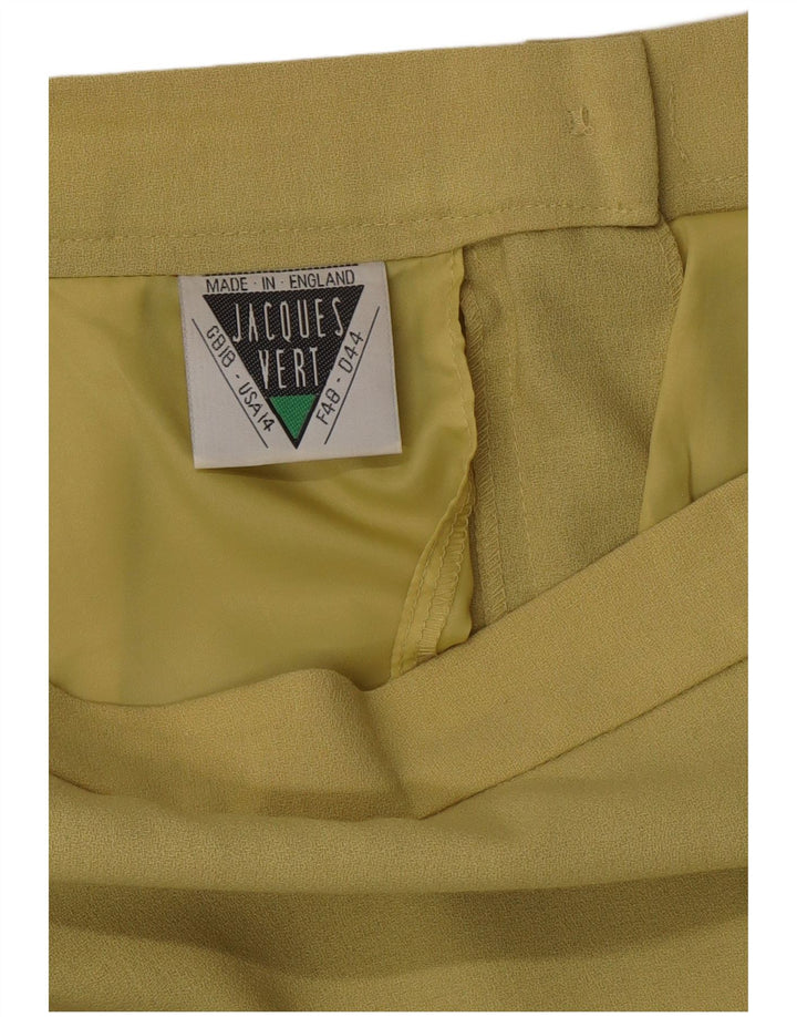 JAQUES VERT Damska prosta spódnica midi z wysokim stanem UK 18 XL W33 Zielona