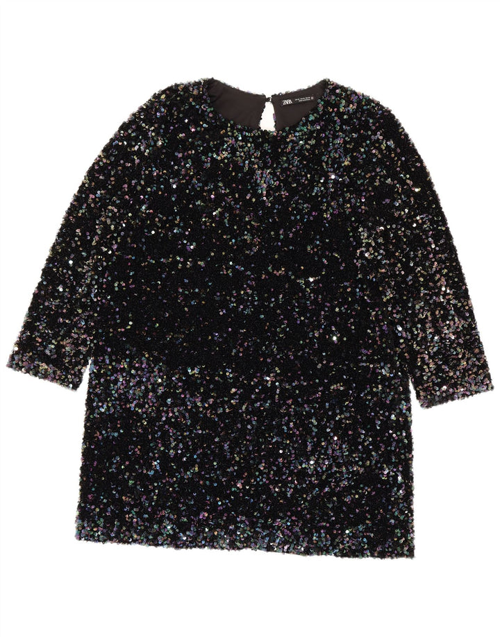 Damska sukienka Zara z cekinami i rękawami 3/4, UK 18 XL, wielobarwny poliester
