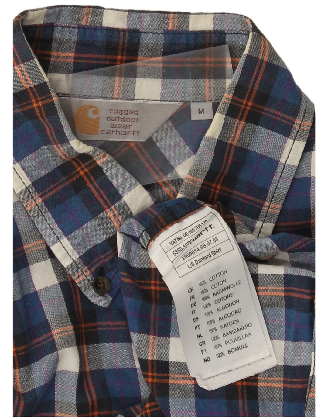 Koszula męska Carhartt, bawełniana, w średnią niebieską kratkę