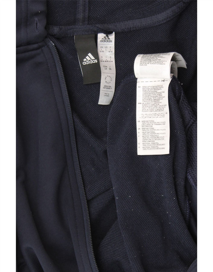 Damski sweter z kapturem i zamkiem błyskawicznym ADIDAS UK 16/18, duży, granatowy