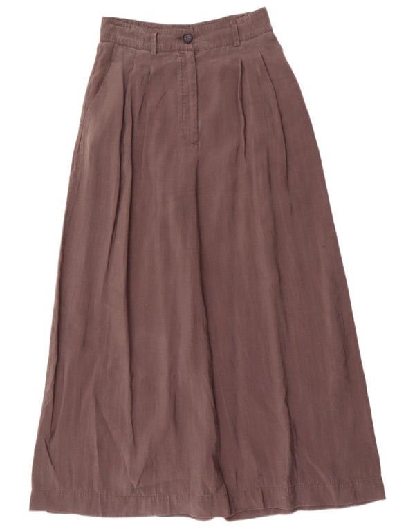 Damskie spodnie typu casual z wysokim stanem i szerokimi nogawkami Zara, małe W26 L26, brązowe Lyocell