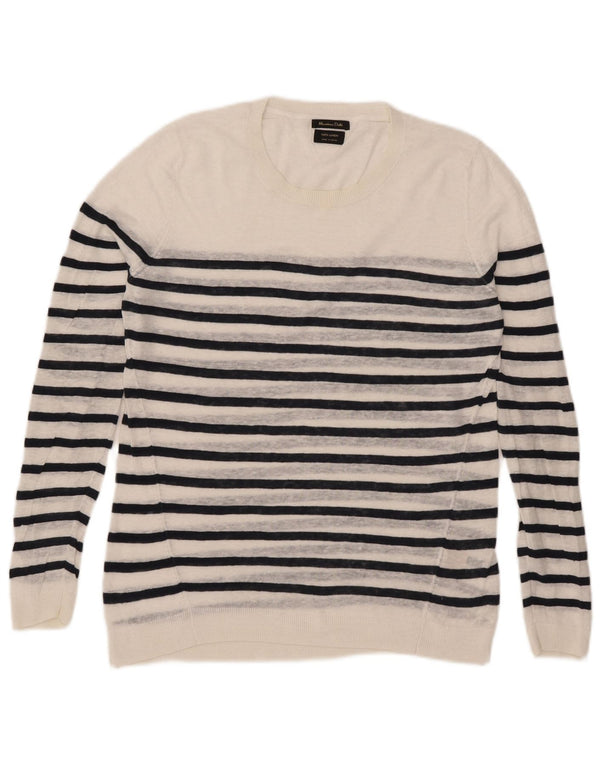 Damski sweter Massimo Dutti z okrągłym dekoltem UK 16, duże białe paski
