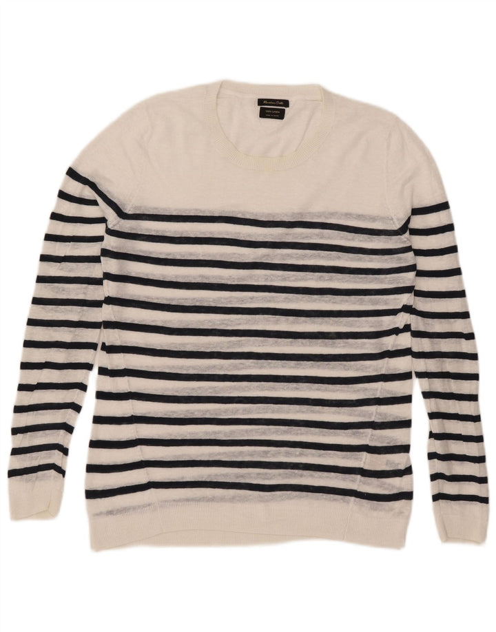 Damski sweter Massimo Dutti z okrągłym dekoltem UK 16, duże białe paski