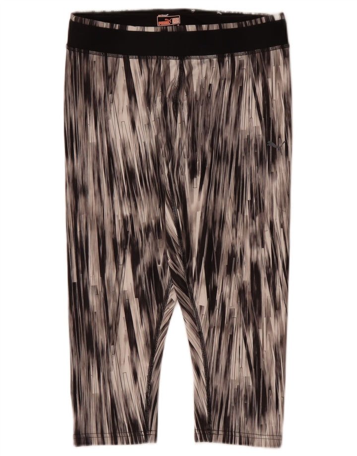 Damskie legginsy PUMA Capri UK 14, średni czarny poliester w prążki