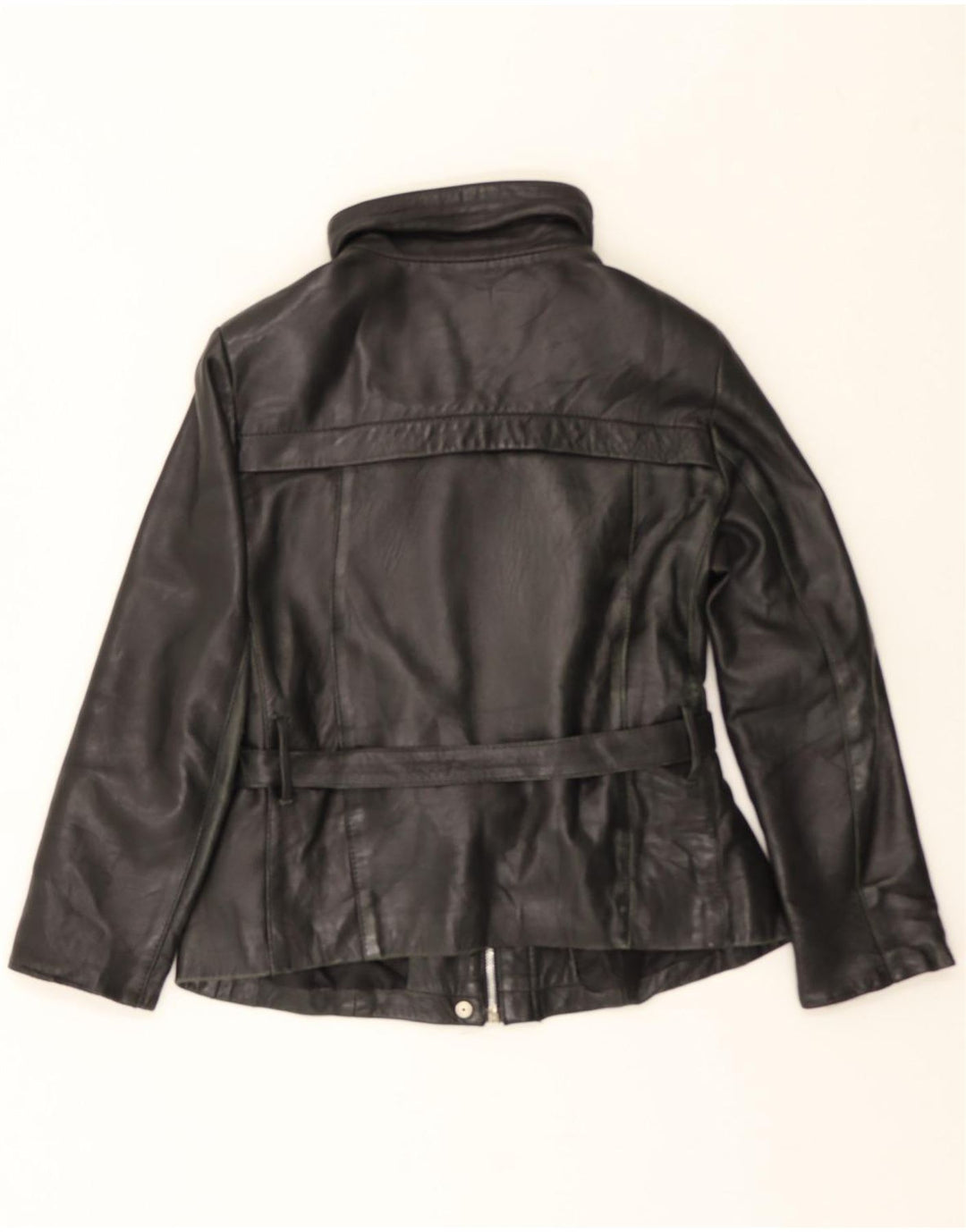 VINTAGE Womens Leather Jacket UK 14 Medium Black Leather Vintage Vintage and Second-Hand Vintage from Messina Hembry 