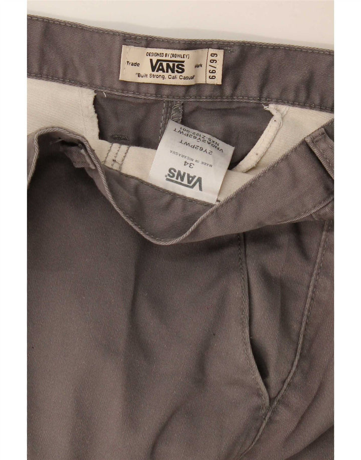 Męskie proste spodnie chino Vans W34 L33 Szara bawełna