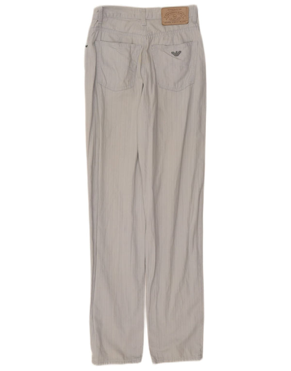 Damskie spodnie typu casual z wysokim stanem Armani W28 L30 Bawełna w niebieskie paski